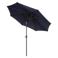 Outdoor Umbrella With Tilt Mechanism, 102" Span, 94" Long, Navy Blue Canopy, Black Handle, Ships In 1-3 Business Days