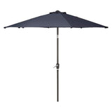 Outdoor Umbrella With Tilt Mechanism, 102" Span, 94" Long, Navy Blue Canopy, Black Handle, Ships In 1-3 Business Days