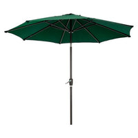 Outdoor Umbrella With Tilt Mechanism, 102" Span, 94" Long, Green Canopy, Black Handle, Ships In 1-3 Business Days