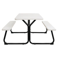 Blow-molded Plastic Picnic Table, Rectangular, 72 X 60 X 30, White Top, White Base/legs