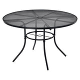 Interion Mesh Cafe Table And Chair Sets, Round, 48" Dia X 29"h, Black Top, Black Base/legs