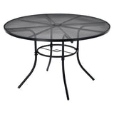 Interion Mesh Cafe Table And Chair Sets, Round, 36" Dia X 29"h, Black Top, Black Base/legs