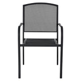 Interion Mesh Cafe Table And Chair Sets, Round, 36" Dia X 29"h, Black Top, Black Base/legs