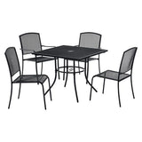 Interion Mesh Cafe Table And Chair Sets, Square, 36 X 36 X 29, Black Top, Black Base/legs, Ships In 1-3 Business Days