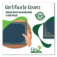 Certificate/document Cover, 9.75' X 12.5", Navy With Gold Foil, 5/pack
