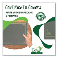 Certificate/document Cover, 9.75" X 12.5", Gray With Gold Foil, 5/pack