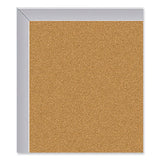 Aluminum-frame Natural Corkboard, 24 X 18, Tan Surface, Satin Aluminum Frame, Ships In 7-10 Business Days