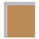 Aluminum-frame Natural Corkboard, 46.5 X 36, Tan Surface, Satin Aluminum Frame, Ships In 7-10 Business Days