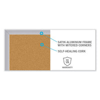 Aluminum-frame Natural Corkboard, 72.5 X 48.5, Tan Surface, Satin Aluminum Frame, Ships In 7-10 Business Days