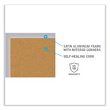 Aluminum-frame Natural Corkboard, 96.5 X 48.5, Tan Surface, Satin Aluminum Frame, Ships In 7-10 Business Days