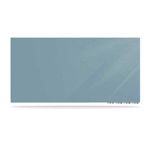 Aria Low-profile Frameless Magnetic Glassboard, 36" X 24", Denim Blue Surface