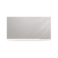 Aria Low-profile Frameless Magnetic Glassboard, 120" X 48", Gray Surface