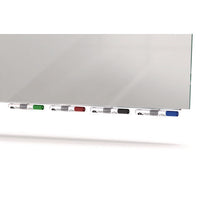 Aria Low-profile Frameless Magnetic Glassboard, 120" X 48", Gray Surface