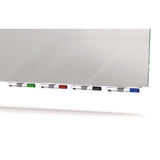 Aria Low-profile Frameless Magnetic Glassboard, 96" X 48", Gray Surface