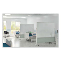 Double-sided Magnetic Porcelain Whiteboard, Caramel Vinyl Tackboard W/aluminum Frame, 50.5x72.88, Ships In 7-10 Business Days