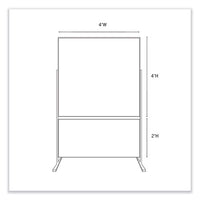 Double-sided Magnetic Porcelain Whiteboard, Caramel Vinyl Tackboard W/aluminum Frame, 50.5x72.88, Ships In 7-10 Business Days