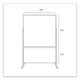 Double-sided Magnetic Porcelain Whiteboard, Caramel Vinyl Tackboard W/aluminum Frame, 50.5x72.88, Ships In 7-10 Business Days