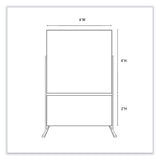 Double-sided Magnetic Porcelain Whiteboard, Caramel Vinyl Tackboard W/aluminum Frame, 50.5x72.88, Ships In 7-10 Business Days