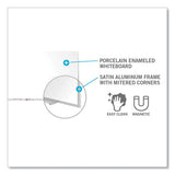 Magnetic Porcelain Whiteboard With Satin Aluminum Frame And Map Rail, 120.59 X 60.47, White Surface, Ships In 7-10 Bus Days
