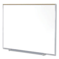 Magnetic Porcelain Whiteboard W/satin Aluminum Frame And Map Rail, 72.5 X 60.47, White Surface, Ships In 7-10 Business Days