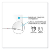 Magnetic Porcelain Whiteboard W/satin Aluminum Frame And Map Rail, 72.5 X 60.47, White Surface, Ships In 7-10 Business Days