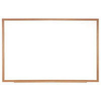 M1 Porcelain Magnetic Whiteboard, 87.94" X 48.5", White Surface, Natural Wood Frame