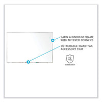 Non-magnetic Whiteboard With Aluminum Frame, 144.63 X 48.47, White Surface, Satin Aluminum Frame, Ships In 7-10 Business Days
