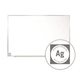 Hygienic Porcelain Magnetic Whiteboard With Aluminum Frame, 87.91" X 48.5", White Surface, Satin Aluminum Frame