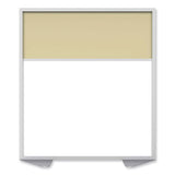 Floor Partition With Aluminum Frame And 2 Split Panel Infill, 48.06 X 2.04 X 53.86, White/carmel, Ships In 7-10 Business Days