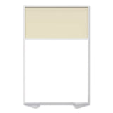 Floor Partition With Aluminum Frame And 2 Split Panel Infill, 48.06 X 2.04 X 71.86, White/carmel, Ships In 7-10 Business Days
