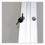 2 Door Enclosed Vinyl Bulletin Board With Satin Aluminum Frame, 60 X 48, Silver Surface, Ships In 7-10 Business Days