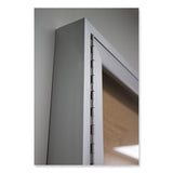 3 Door Enclosed Vinyl Bulletin Board With Satin Aluminum Frame, 72 X 48, Silver Surface, Ships In 7-10 Business Days