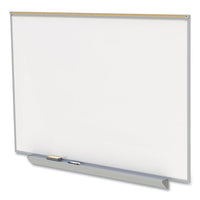 Proma Magnetic Porcelain Projection Whiteboard W/satin Aluminum Frame, 72.5 X 48.5, White Surface,ships In 7-10 Business Days