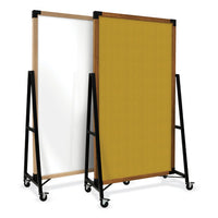 Prest Mobile Magnetic Whiteboard, 40.5 X 73.75, White Surface, Caramel Oak Wood Frame, Ships In 7-10 Business Days