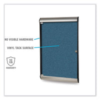 Silhouette 1 Door Enclosed Caramel Vinyl Bulletin Board With Satin/black Frame, 27.75 X 42.13, Ships In 7-10 Business Days