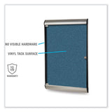 Silhouette 1 Door Enclosed Caramel Vinyl Bulletin Board With Satin/black Frame, 27.75 X 42.13, Ships In 7-10 Business Days