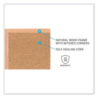 Natural Cork Bulletin Board With Frame, 60.5 X 36.5, Tan Surface, Oak Frame, Ships In 7-10 Business Days
