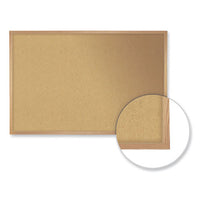Natural Cork Bulletin Board With Frame, 60.5 X 36.5, Tan Surface, Oak Frame, Ships In 7-10 Business Days