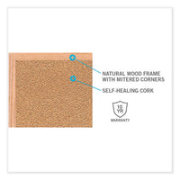 Natural Cork Bulletin Board With Frame, 48.5 X 48.5, Tan Surface, Oak Frame, Ships In 7-10 Business Days