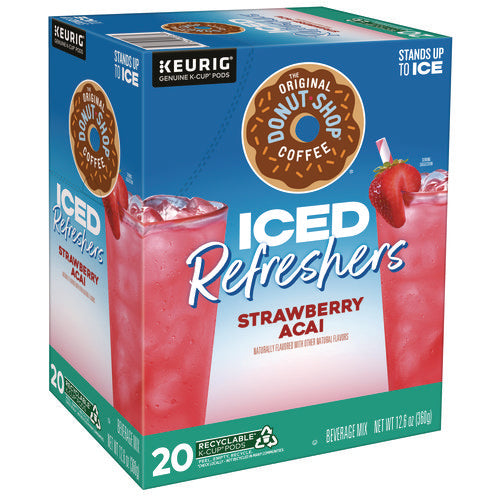 Iced Refreshers K-cup Pods, Strawberry, 20/box
