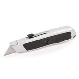 Retractable Utility Knife, 1.25" Blade, 3.5" Plastic Handle, Black/gray