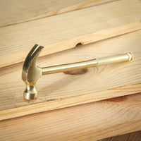 5-in-1 Carpenter's Hammer With Nesting Handle Containing Four Screwdrivers, 6.5" Long Gold Handle