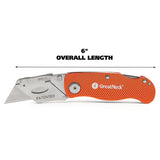 Quick Change Lock Back Utility Knife, 3.5" Aluminum Handle, Orange