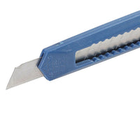 Snap-off Utility Knife, 9 Mm Blade, 5" Plastic Handle, Blue