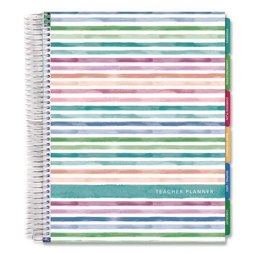 Deluxe Teacher's Academic Planner, Weekly/monthly, Seven Class Period Per Two-page Spread, 11 X 8.5, Multicolor Rainbow Cover