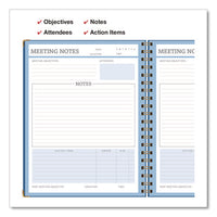 Meeting Notes Book, Space For Up To 159 Meetings, Meeting-minutes/notes Format, Blue/gold Cover, (80) 11 X 8.5 Sheets