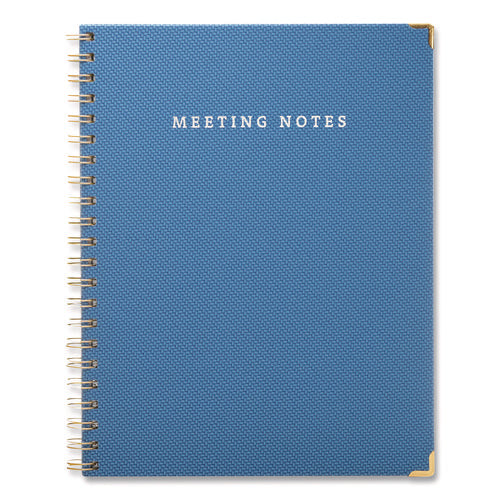 Meeting Notes Book, Space For Up To 159 Meetings, Meeting-minutes/notes Format, Blue/gold Cover, (80) 11 X 8.5 Sheets