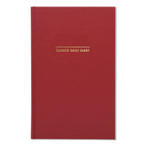 Classic Hardbound Daily Planner, 12.5 X 8, Red/gold Cover, 12-month (jan To Dec): 2025