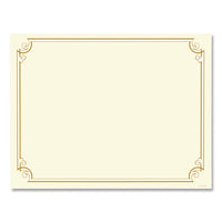 Golden Scroll Frame Foil Certificate, 11 X 8.5, Beige With Gold Scroll Border, 12/pack