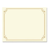 Golden Scroll Frame Foil Certificate, 11 X 8.5, Beige With Gold Scroll Border, 12/pack